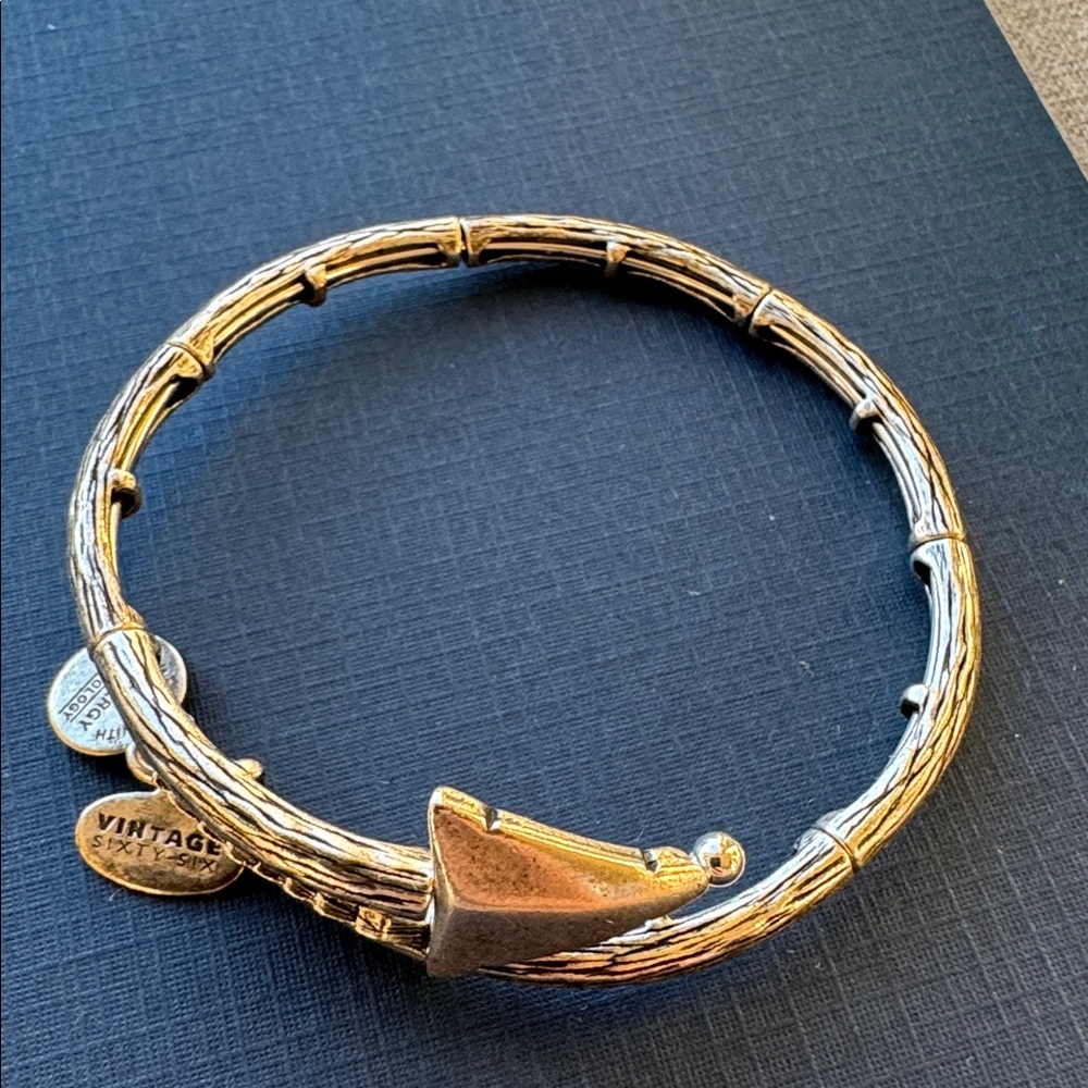 Alex and Ani Vintage 66 Love Struck Arrow Wrap Rafaelian Silver Bracelet - Picture 4 of 5